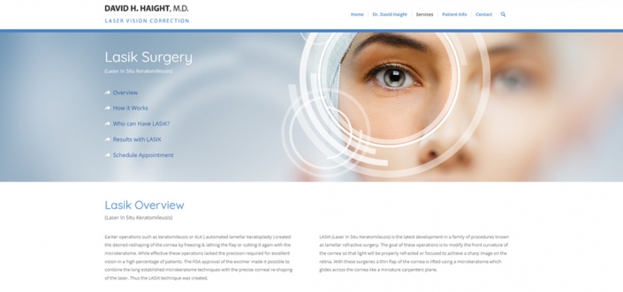 Laser Vision Correction Web Design