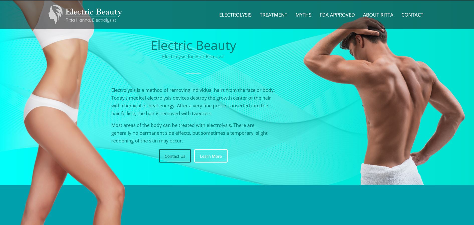 electric beauty one page website