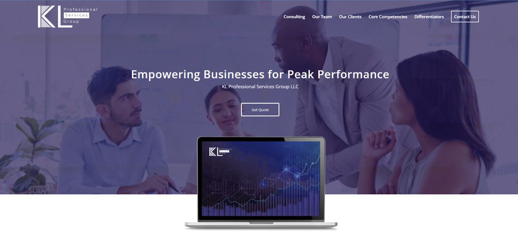 KL Professional Services Group consulting landing page