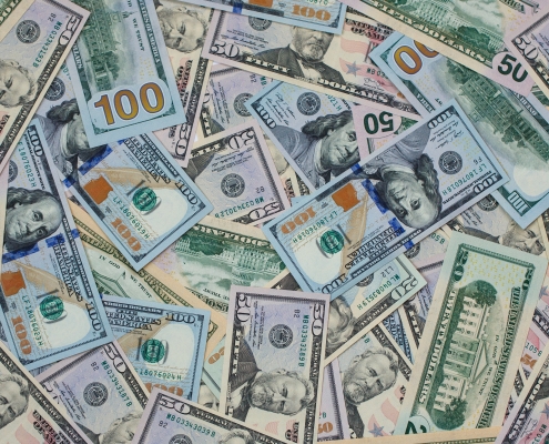 Dollar money banknotes texture background