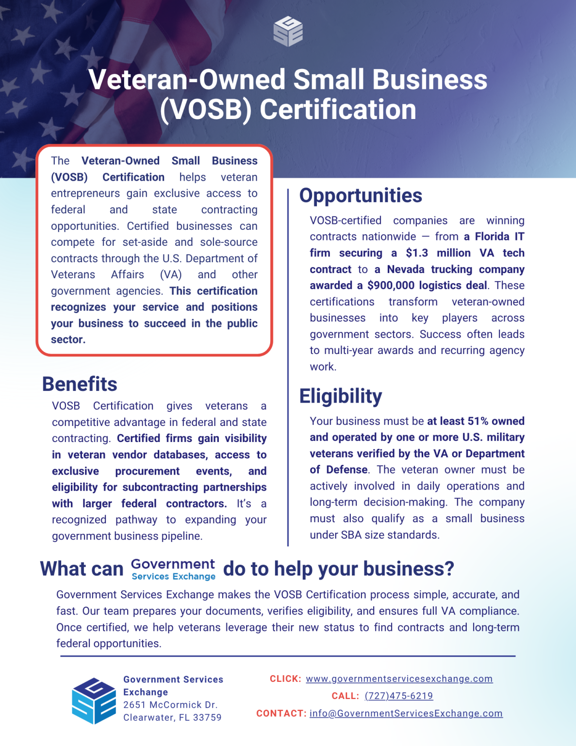 Veteran-Owned Small Business (VOSB) Certification